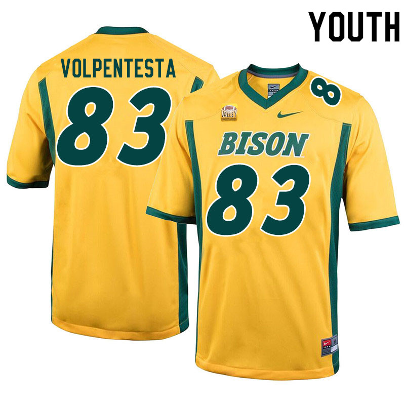 Youth #83 Giancarlo Volpentesta North Dakota State Bison College Football Jerseys Sale-Yellow - Click Image to Close